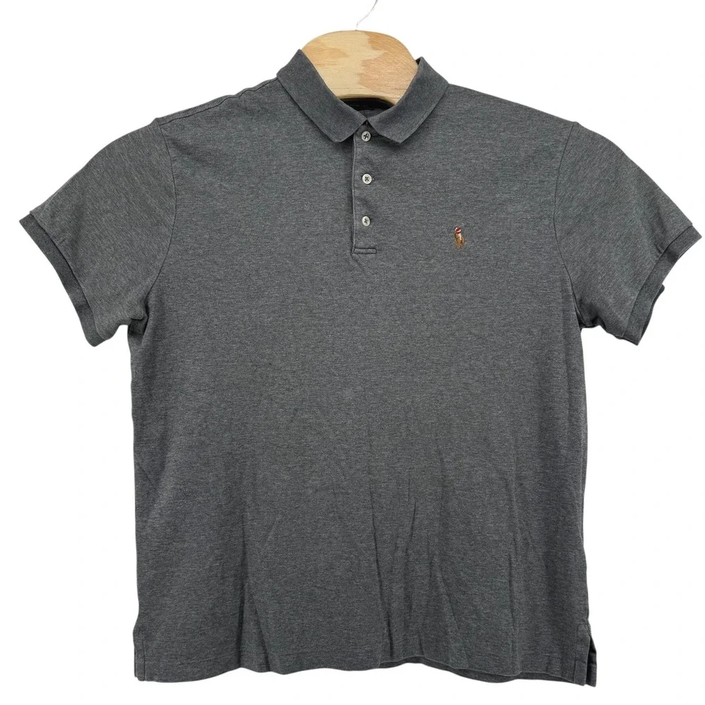 Polo by Ralph Lauren Men's Gray Classic Polo Shirt‎ - size Large - Preppy
